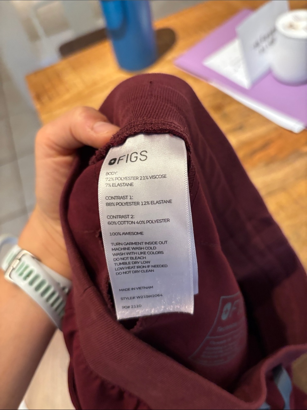 Figs Maroon Jogger high wasted Scrub Pants